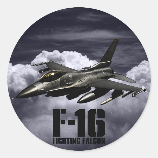 F-16 Fighting Falcon Classic Round Sticker (Front)
