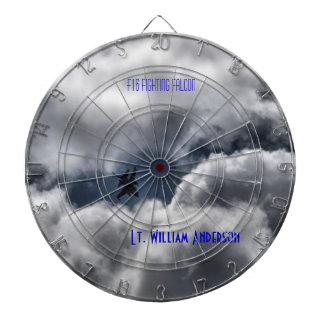 F-16 Fighting Falcon Cloudy Sky Dartboard