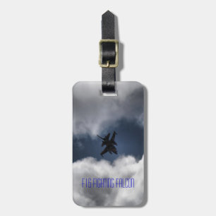 F-16 Fighting Falcon Jet Sky and Clouds Luggage Tag