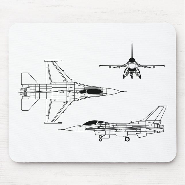 F-16 Fighting Falcon Mouse Pad (Front)