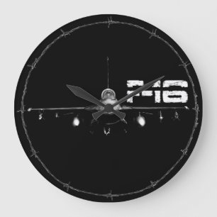 F-16 Fighting Falcon Round (Large) Wall Clock