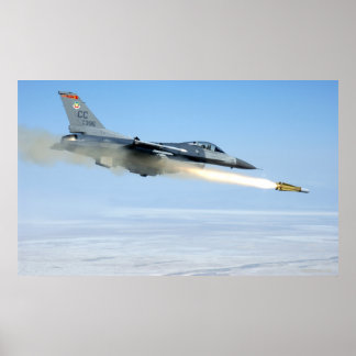 F-16 Fires a Maverick Missile Poster