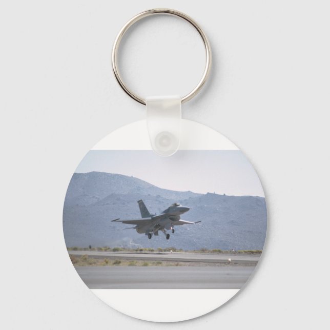 F-16 Landing At Luke Air Force Base Key Ring (Front)