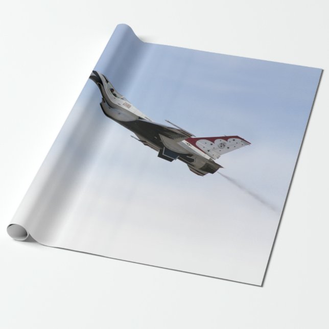 F-16 Thunderbird In Flight Wrapping Paper (Unrolled)