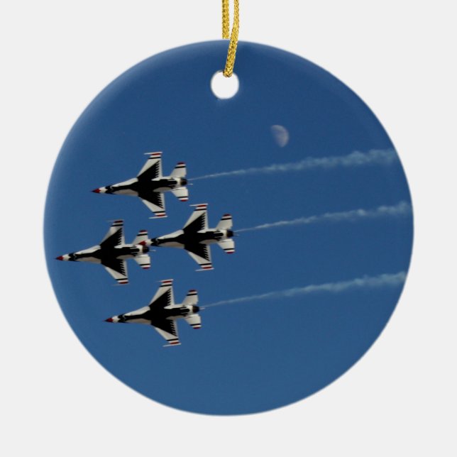 F-16 Thunderbirds Diamond  Formation Ceramic Ornament (Front)