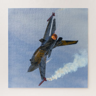 F-16 Tiger Turns And Burn Jigsaw Puzzle