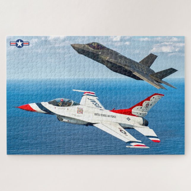 F-16C and F-35A (20x30 INCH) Jigsaw Puzzle (Horizontal)