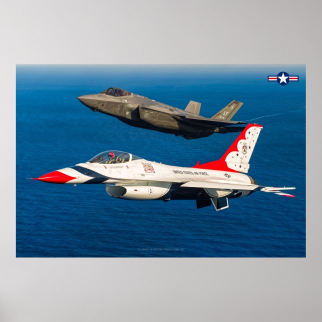 F-16C FIGHTING FALCON and F-35A LIGHTNING II Poster (Front)