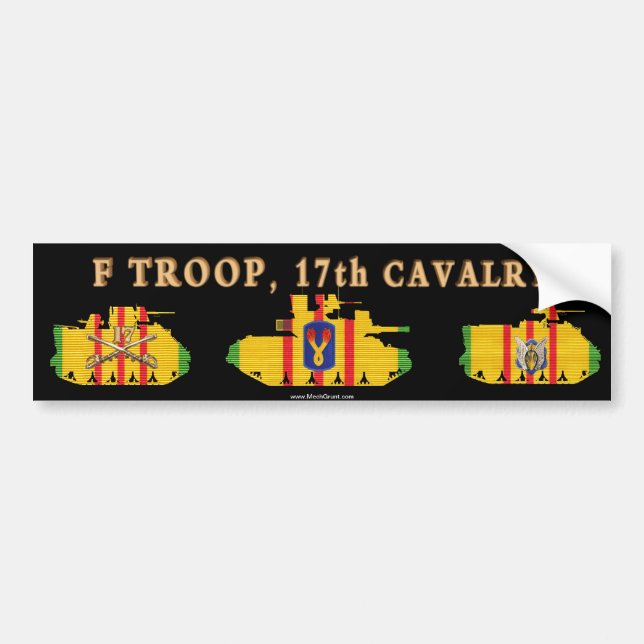 F/17th Cavalry VSR Armoured Fighting Vehicles Bumper Sticker (Front)