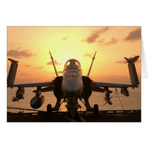 F-18 Hornet at sea aboard US Aircraft Carrier