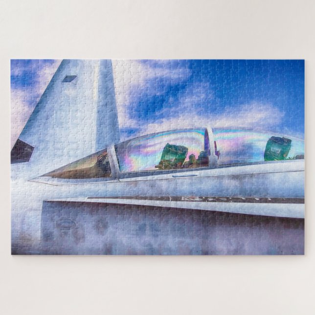F-18 HORNET FIGHTER JET At Ease Jigsaw Puzzle (Horizontal)