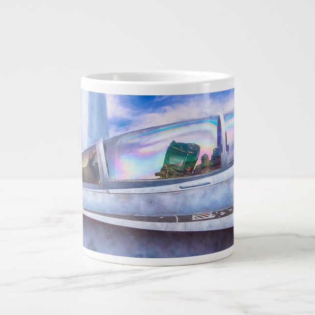 F-18 HORNET FIGHTER JET At Ease Large Coffee Mug (Front)