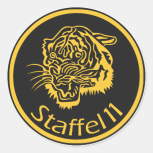 F-18 Hornet Staffel 11 Tiger Classic Round Sticker