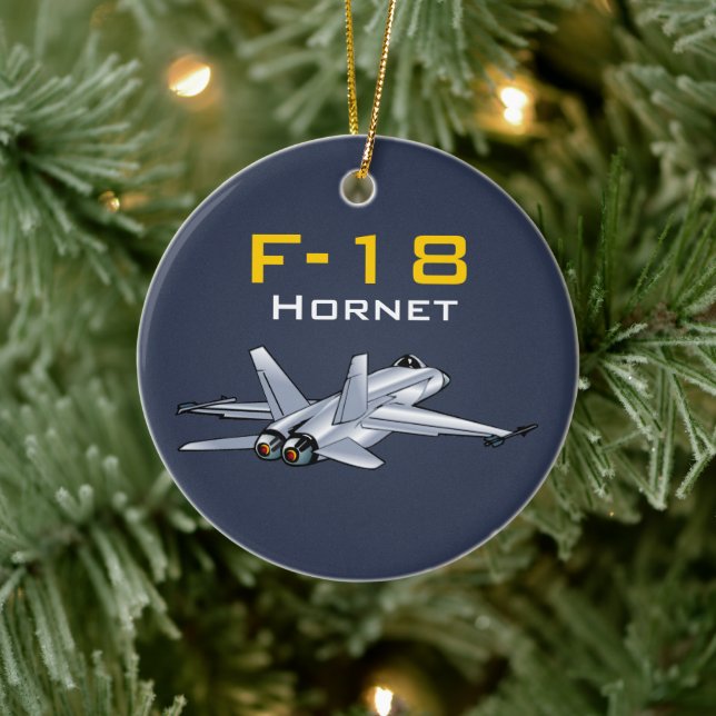 F-18 Super Hornet Aircraft Ceramic Ornament (Tree)