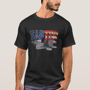 F 22 F22 Raptor Jet Fighter Plane  Us Flag Pilot T-Shirt