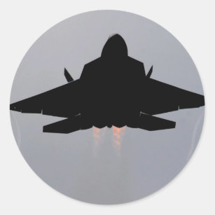 F-22 LEAVING GUAM CLASSIC ROUND STICKER