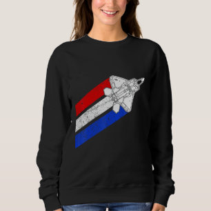 F-22 Raptor Aeroplane USA Contrails Red White Blue Sweatshirt