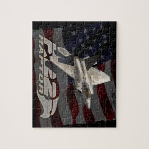 F-22 Raptor American Flag Jigsaw Puzzle