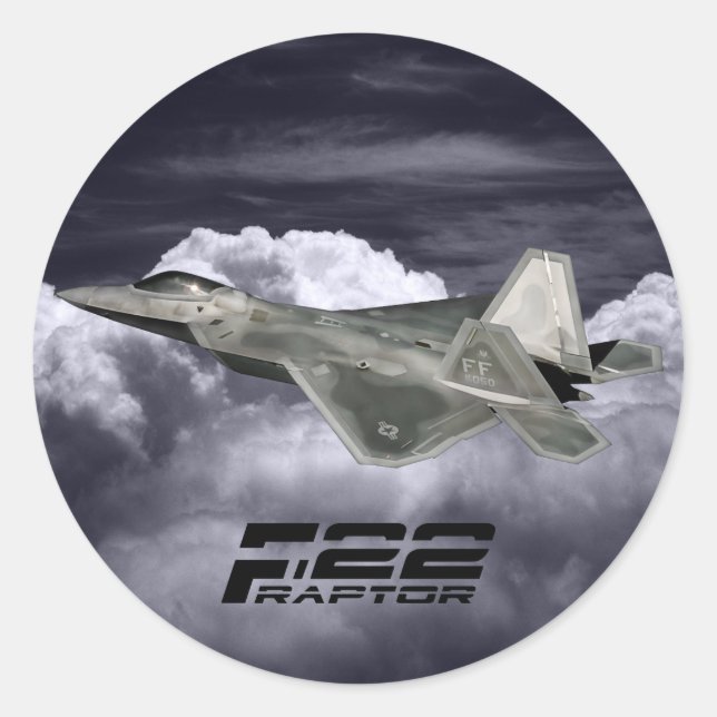 F-22 RAPTOR Classic Round Sticker (Front)