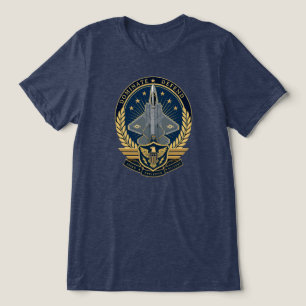 F-22 Raptor Fighter Jet Crest Tri-Blend Shirt
