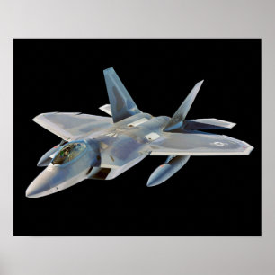 F-22 Raptor Fighter Jet Custom Background Colour Poster