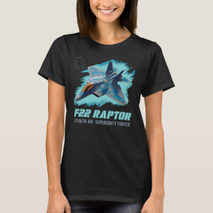 F-22 Raptor Fighter Jet Military Aeroplane Pilot V T-Shirt