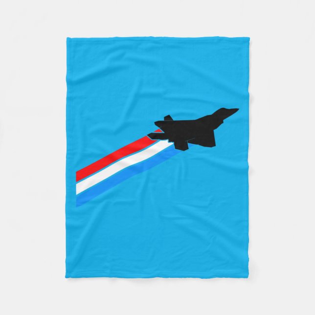 F-22 Raptor Fighter Jet Performance Fleece Blanket (Front)