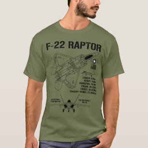 F-22 Raptor Fighter Jet Specs Military F22 Raptor T-Shirt