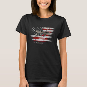 F 22 Raptor Jet Fighter Plane US Flag F22 Pilot Ve T-Shirt