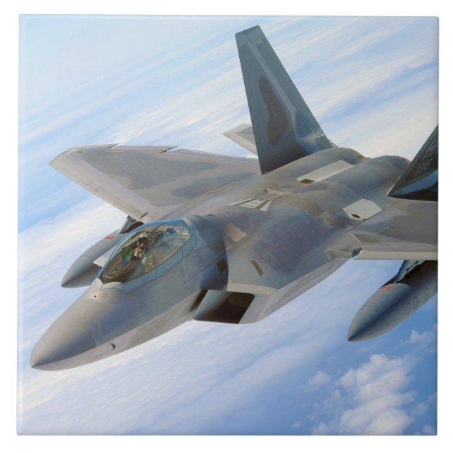 F-22 Raptor Military Jet Ceramic Tile (Front)