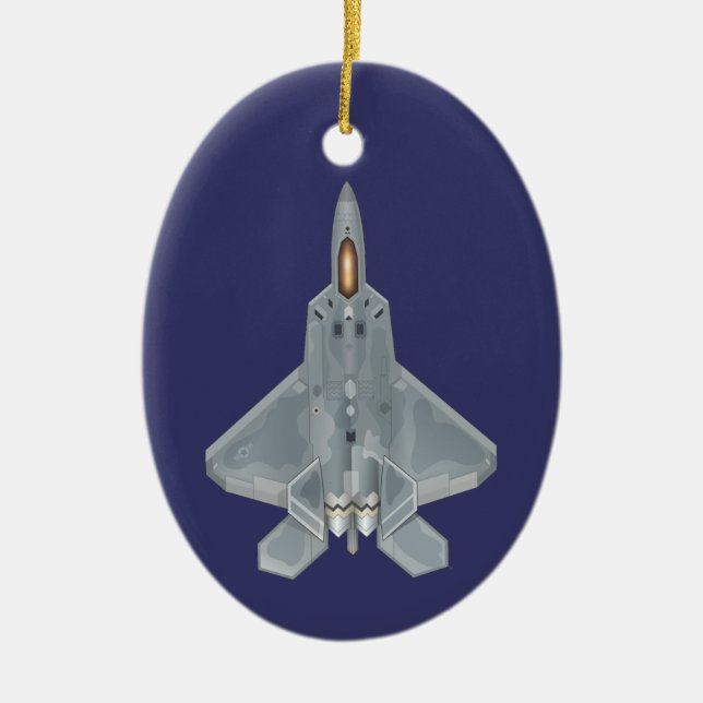 F-22 Raptor Over and Under Ceramic Ornament (Front)