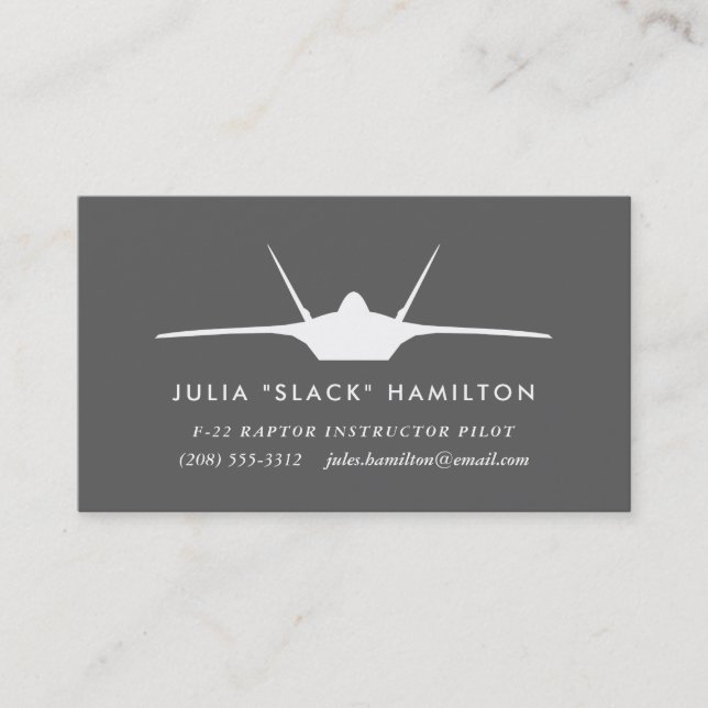 F-22 Raptor Pilot Business Card (Front)