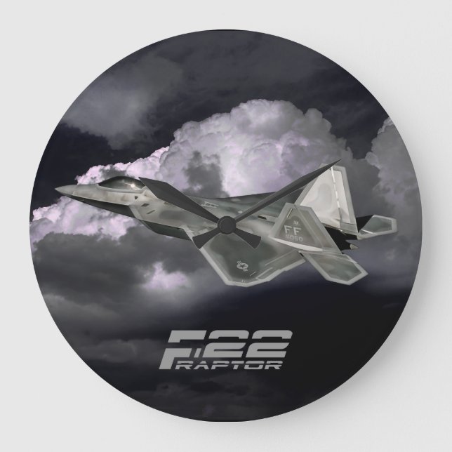 F-22 RAPTOR Round (Large) Wall Clock (Front)
