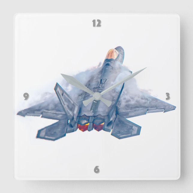 F-22 RAPTOR SQUARE WALL CLOCK (Front)