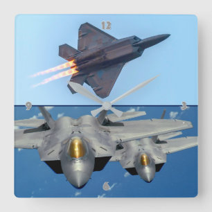 F-22 RAPTOR SQUARE WALL CLOCK