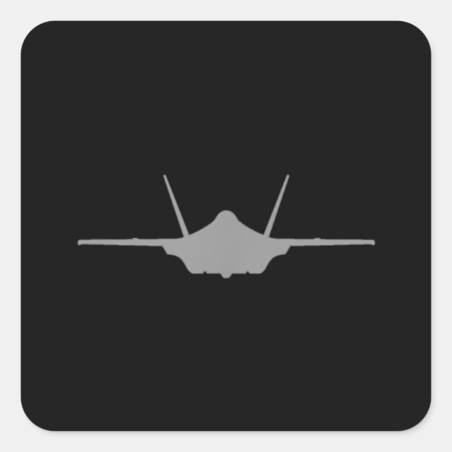 F-35 A JSF Lightning II Aircraft Silhouette and Tr Square Sticker (Front)
