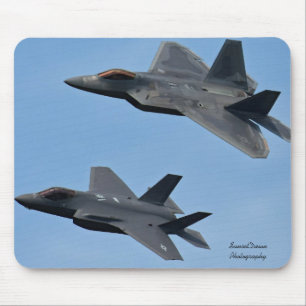 F-35 and F-22 Fighter Jet Mouse Pad