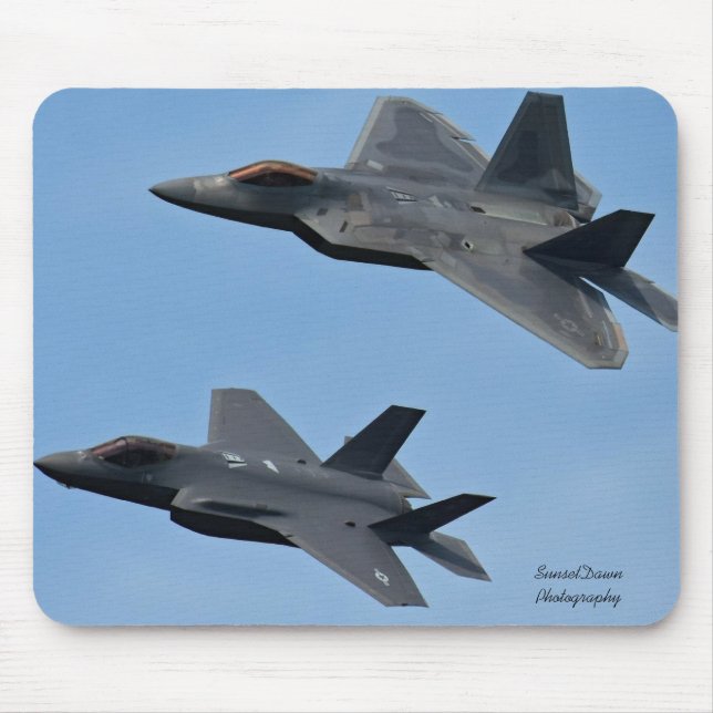 F-35 and F-22 Fighter Jet Mouse Pad (Front)
