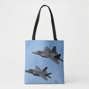 F-35 and F-22 Fighter Jet Tote Bag