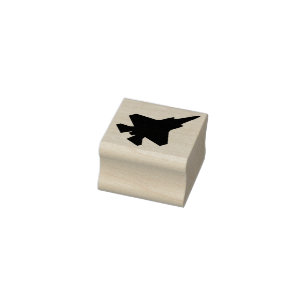 F-35 Lightning 2 Fighter Jet Top View Wood Stamp