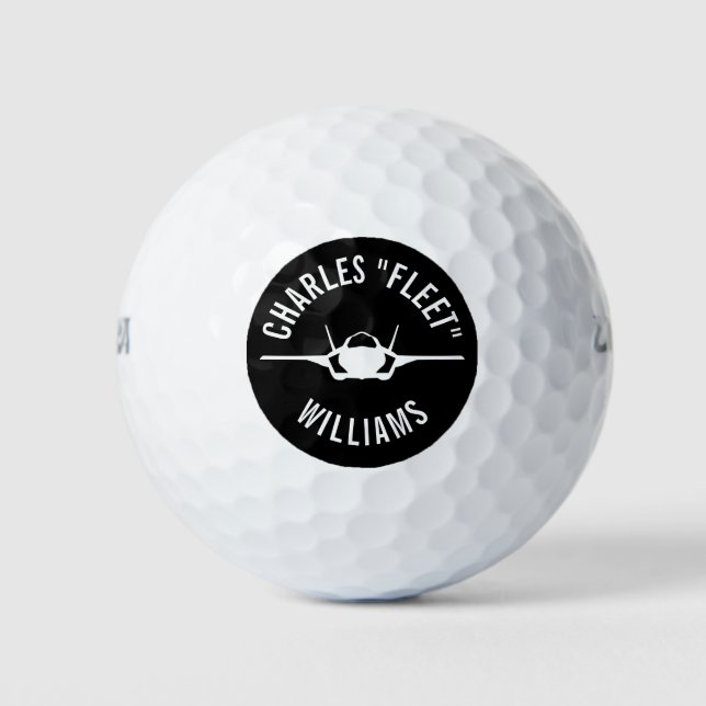 F-35 Lightning Fighter Golf Ball with Custom Name (Front)