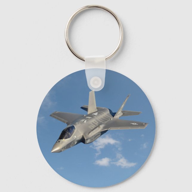 F-35 Lightning II Panther Jet Fighter in Sky Key Ring (Front)