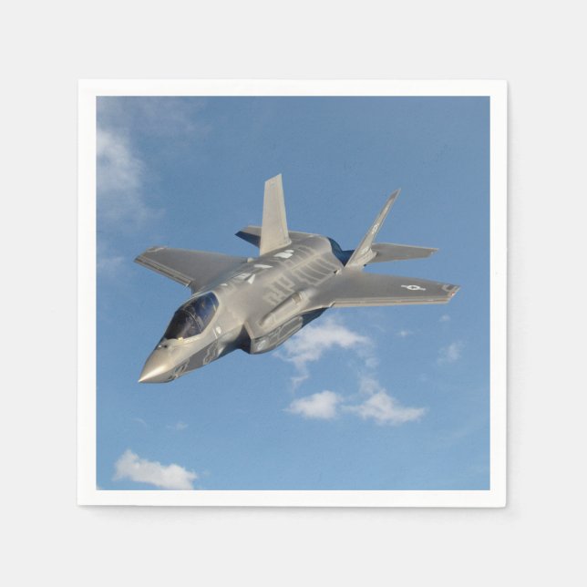 F-35 Lightning II Panther Jet Fighter in Sky Napkin (Front)