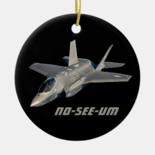 F-35 No-See-Um Jet Fighter Ceramic Ornament