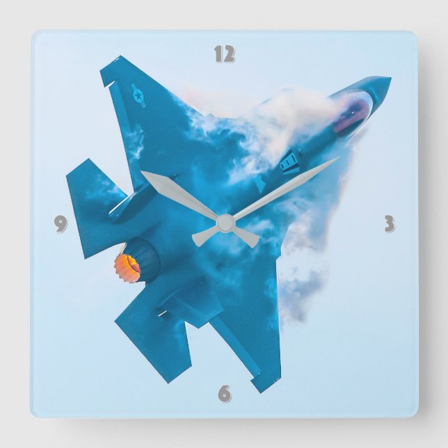 F-35A LIGHTNING II SQUARE WALL CLOCK (Front)