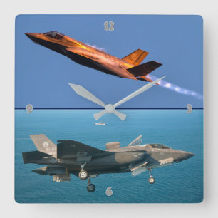 F-35B LIGHTNING II SQUARE WALL CLOCK