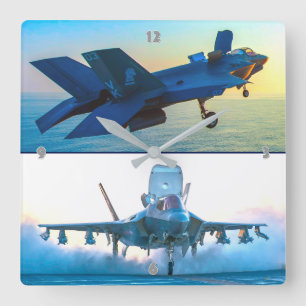 F-35B LIGHTNING II SQUARE WALL CLOCK