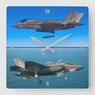 F-35B LIGHTNING II SQUARE WALL CLOCK