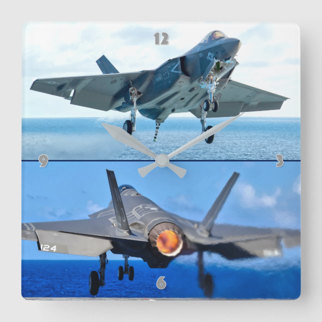 F-35C LIGHTNING II SQUARE WALL CLOCK (Front)