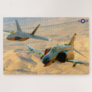 F-4 PHANTOM and F-22 RAPTOR (20x30 INCH) Jigsaw Puzzle
